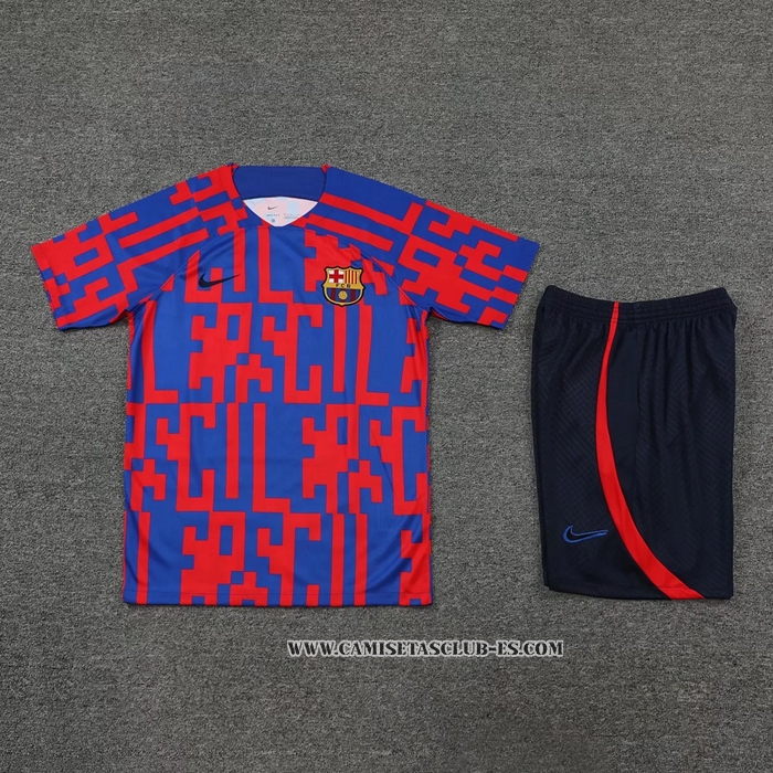 Chandal del Barcelona 22-23 Manga Corta Rojo y Azul - Pantalon Corto